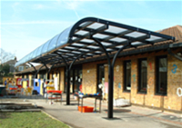 New shelter creating an all waether outdoor learing and play area